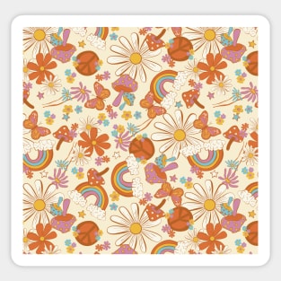 Mushrooms Rainbows Butterflies Groovy Sticker